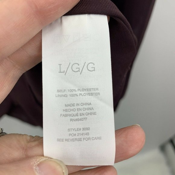 CAbi Entice Sheer Plum Blouse Top Long Sleeve Lg - Picture 6 of 11